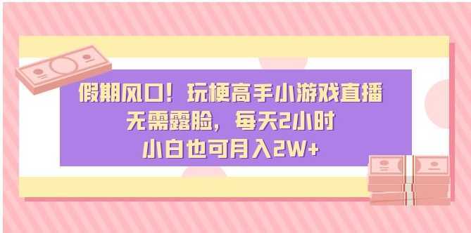假期风口!玩梗高手小游戏直播,无需露脸,每天2小时,小白也可月入2W+