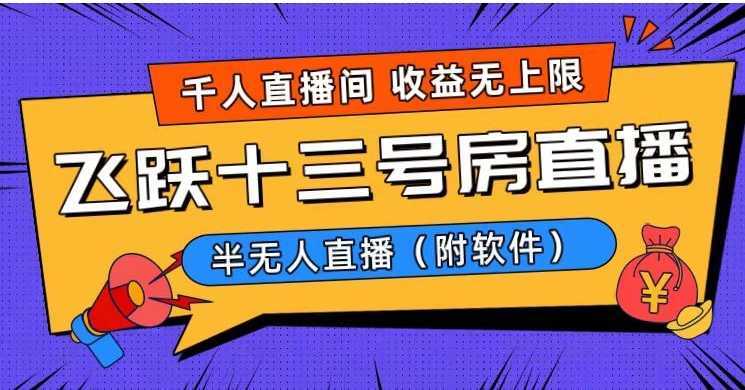 爆火飞跃十三号房半无人直播,一场直播上千人,日入过万!