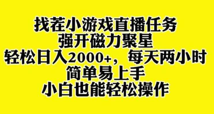 找茬小游戏直播,强开磁力聚星,轻松日入2000+,小白也能轻松上手