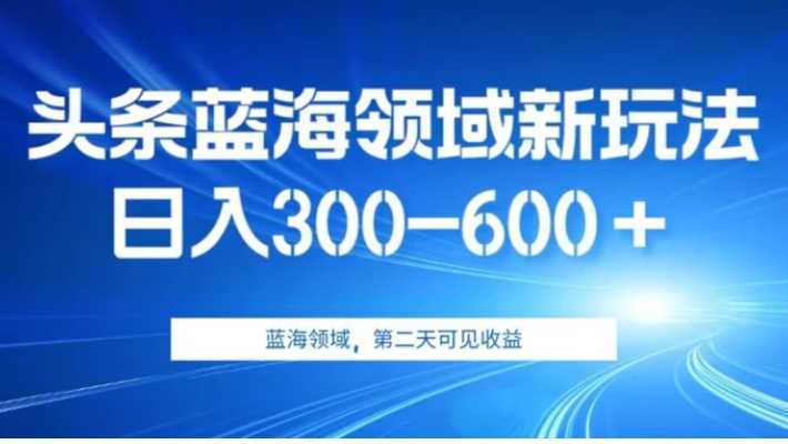 AI头条野路子蓝海领域新玩法2.0,日入300-600+,附保姆级教程【揭秘】