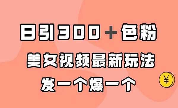 《美女视频最新玩法》日引300+粉,多种变现方式