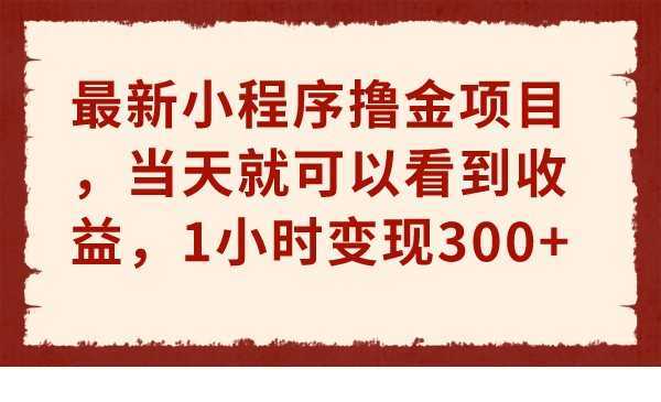 最新小程序撸金项目,当天就可以看到收益,1小时变现300+