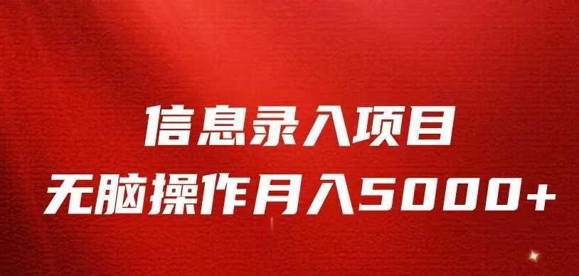 信息录入返佣项目,小白无脑复制粘贴,月入5K+