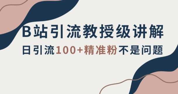 B站引流教授级讲解,细节满满,日引流100+精准粉不是问题【揭秘】