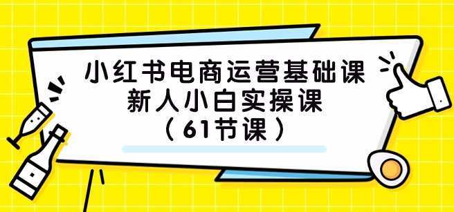 小红书电商运营基础课,新人小白实操课