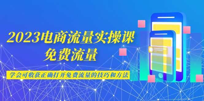 2023电商流量实操课-免费流量,学会可收获正确打开免费流量的技巧和方法