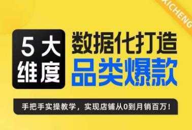 5大维度,数据化打造电商品类爆款特训营,一套高效运营爆款方法论