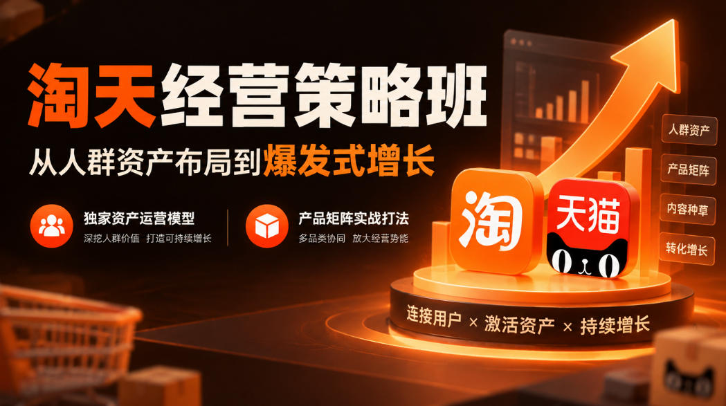 淘天经营策略班，从人群资产布局到爆发式增长，独家资产运营模型，产品矩阵实战打法（更新1019）
