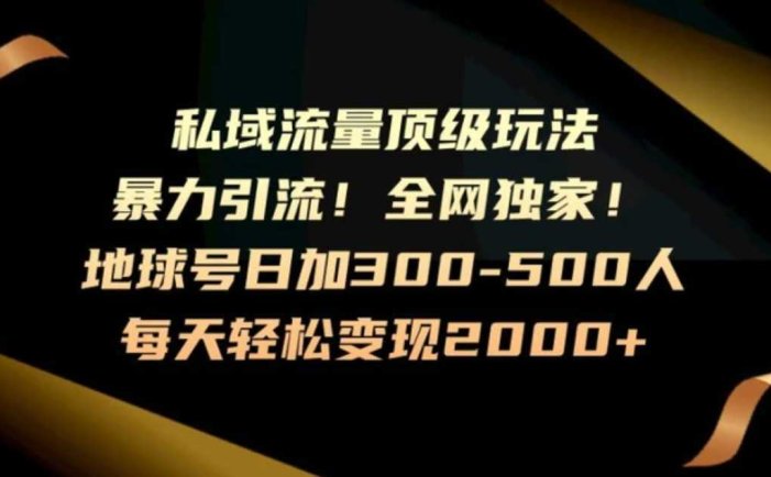 暴力引流,全网独家,地球号日加300-500人,私域流量顶级玩法,每天轻松变现2000+