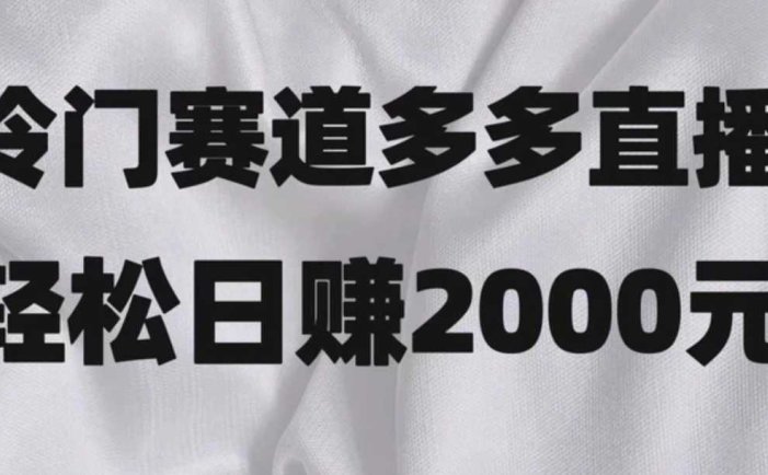 冷门赛道拼多多直播项目,简单念稿子,日收益2000+