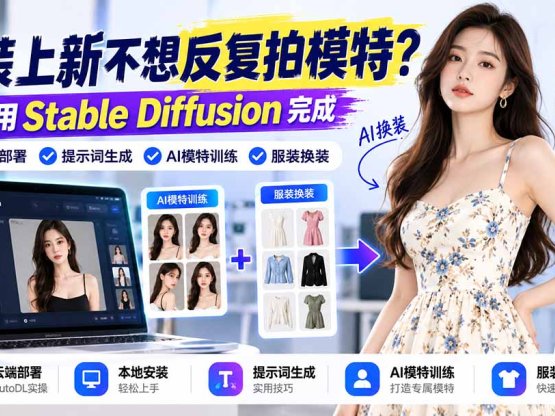 服装上新不想反复拍模特？教你用Stable Diffusion完成云端部署、提示词生成、AI模特训练与换装