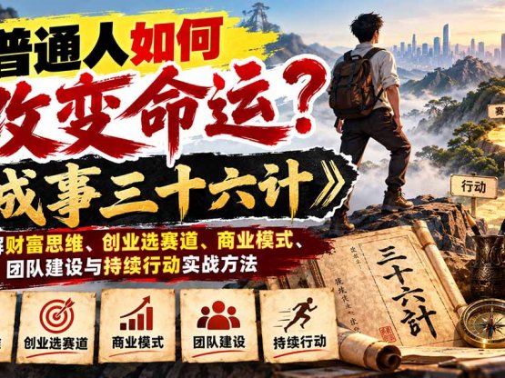 普通人如何改变命运?《成事三十六计》拆解财富思维、创业选赛道、商业模式、团队建设与持续行动实战方法